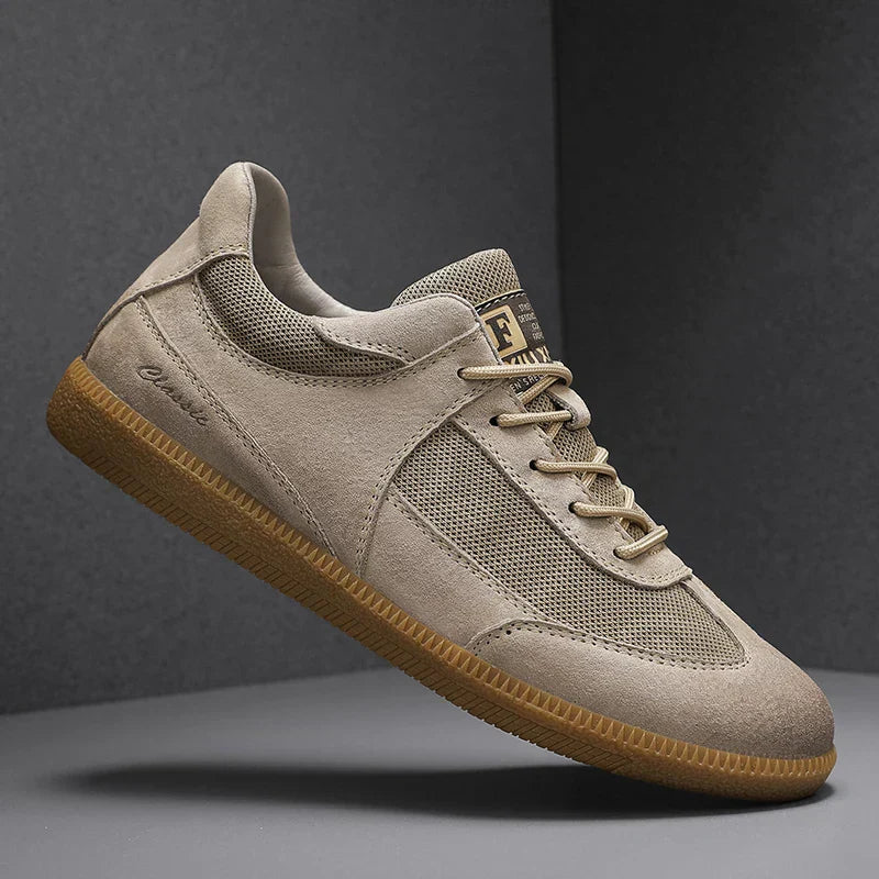CALVINO – Heren sneakers van suède en mesh met sportieve look - Glamorix