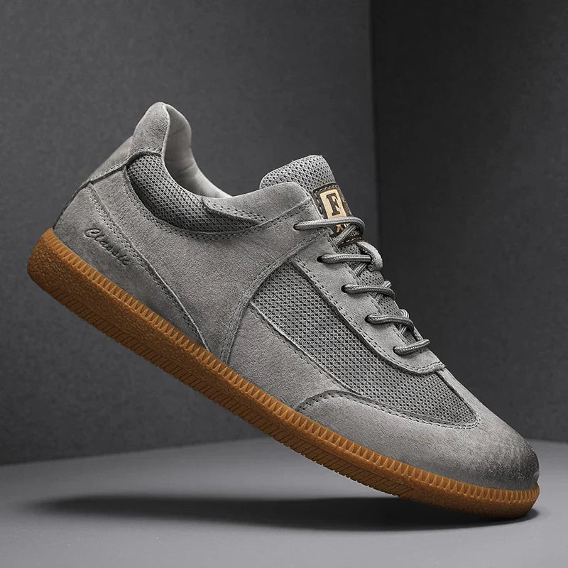 CALVINO – Heren sneakers van suède en mesh met sportieve look - Glamorix