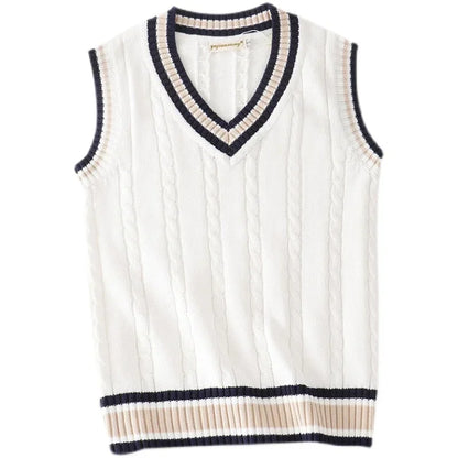VESTON - Dikke Mouwloze Gebreide Pullover met V-Hals voor Heren