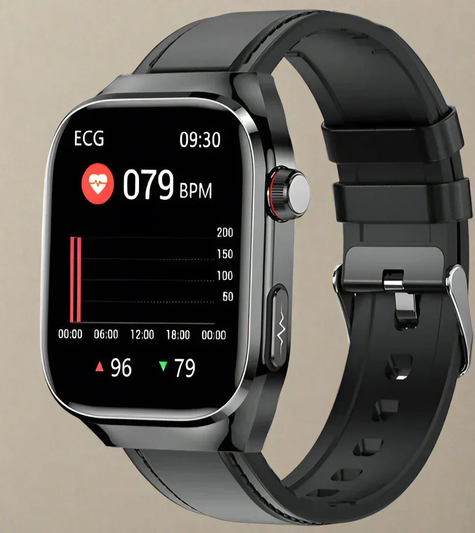 Gezondheids-smartwatch met ECG, bloedsuiker en AMOLED display – VITARIS ONE - Glamorix