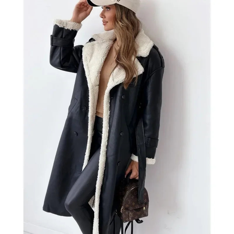 CLAIRE - Luxe jas met fleece voering en oversized kraag