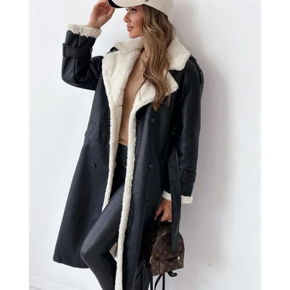 CLAIRE - Luxe jas met fleece voering en oversized kraag