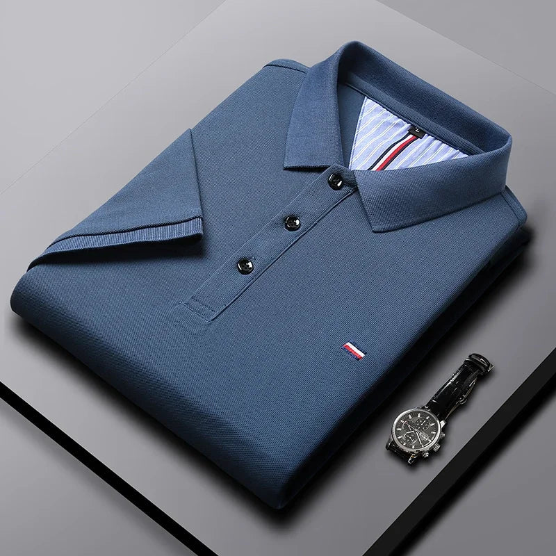 Klassieke herenpolo met comfortabele pasvorm en verfijnde kraag – NATHAN HERITAGE - Glamorix