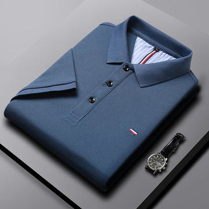 Klassieke herenpolo met comfortabele pasvorm en verfijnde kraag – NATHAN HERITAGE - Glamorix