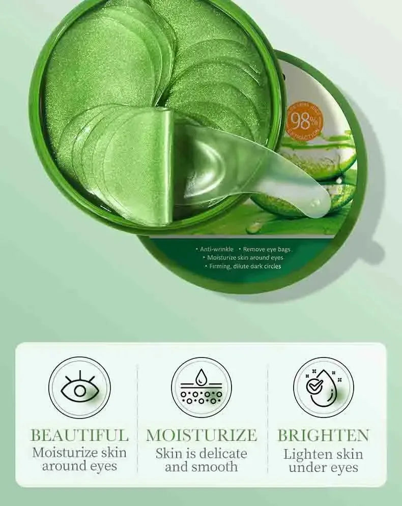 Collageen oogmaskers met aloë vera tegen donkere kringen – LUMINA EYE REVIVE - Glamorix