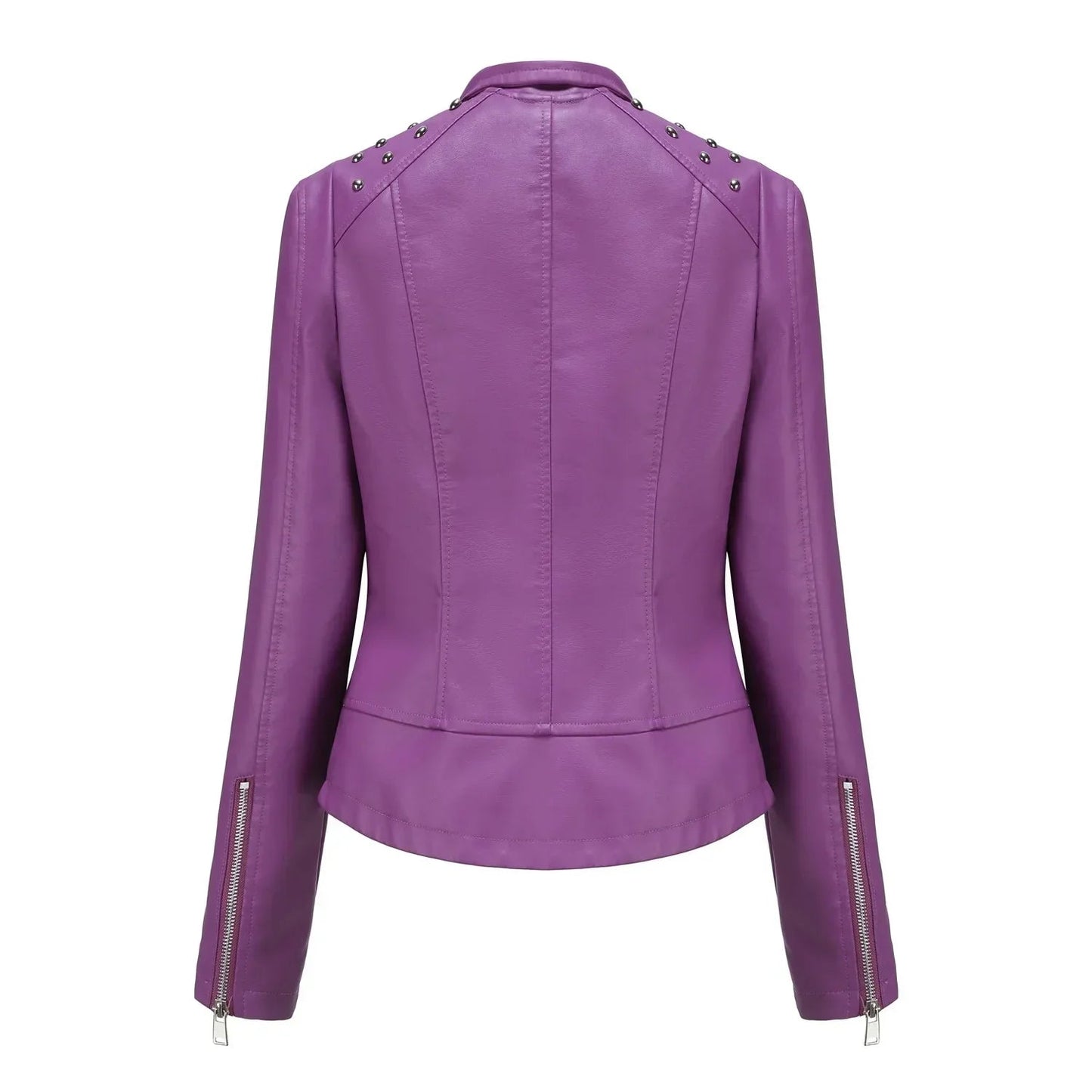 DOUTZEN - Chaqueta de cuero slim con estilo para mujeres - Glamorix