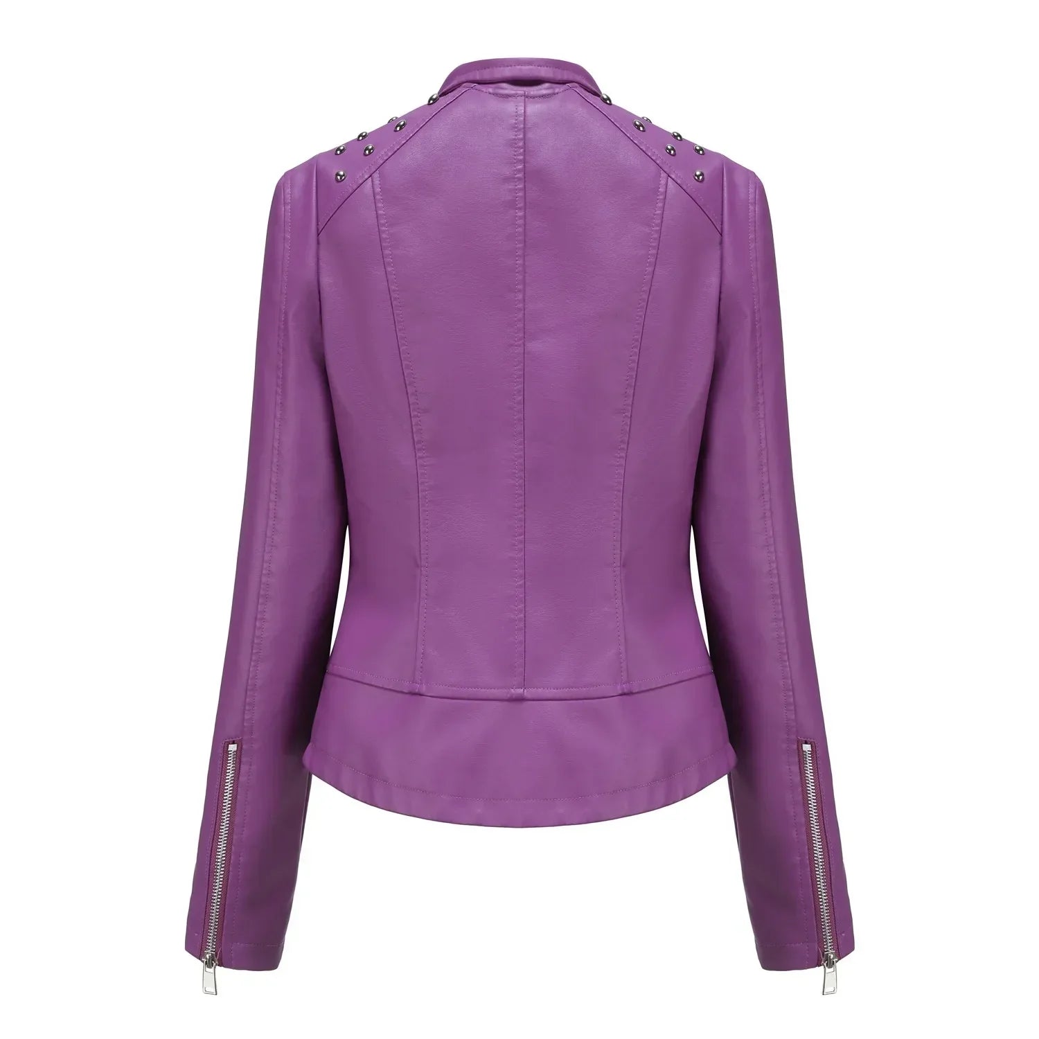 DOUTZEN - Chaqueta de cuero slim con estilo para mujeres - Glamorix