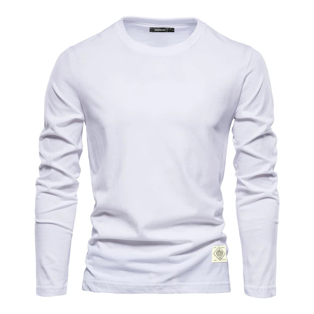 Comfortabel heren T-shirt met lange mouwen en ronde hals – ARDEN CORE - Glamorix