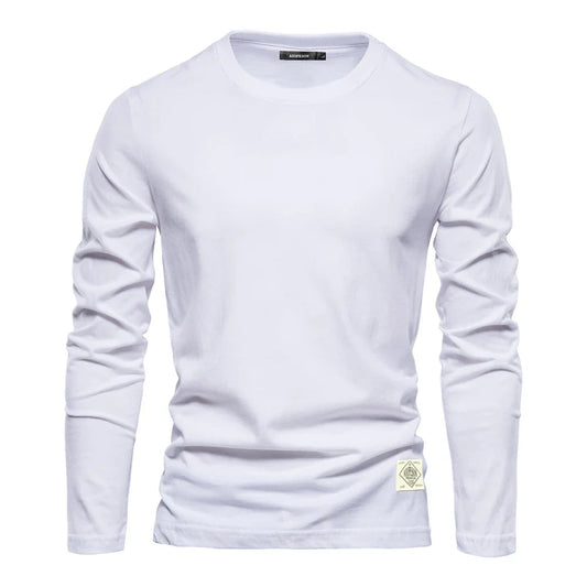 Comfortabel heren T-shirt met lange mouwen en ronde hals – ARDEN CORE - Glamorix