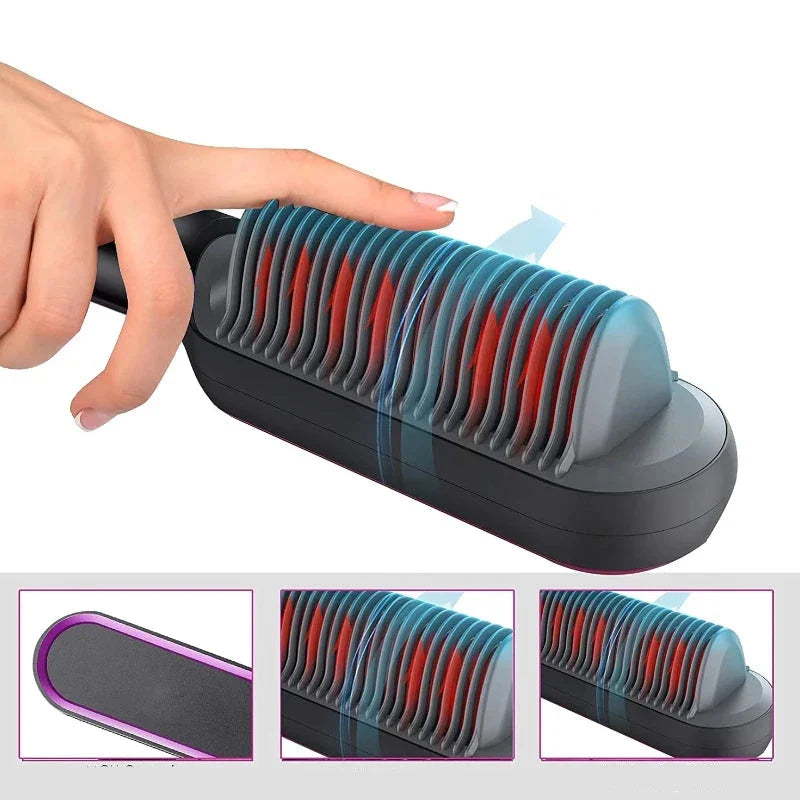 2-in-1 stijl- en krulborstel voor moeiteloos glad of golvend haar – HAIRVIA StyleFlex - Glamorix