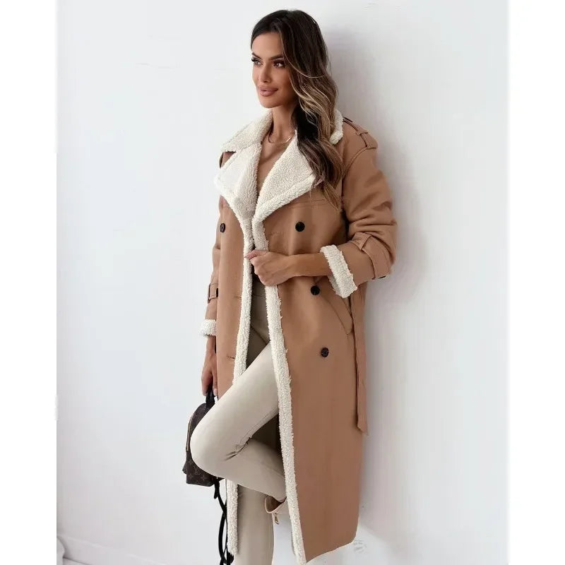 CLAIRE - Luxe jas met fleece voering en oversized kraag
