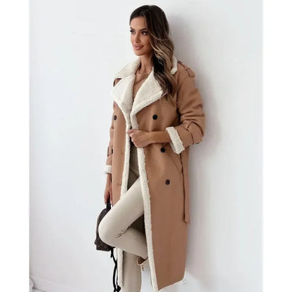 CLAIRE - Luxe jas met fleece voering en oversized kraag