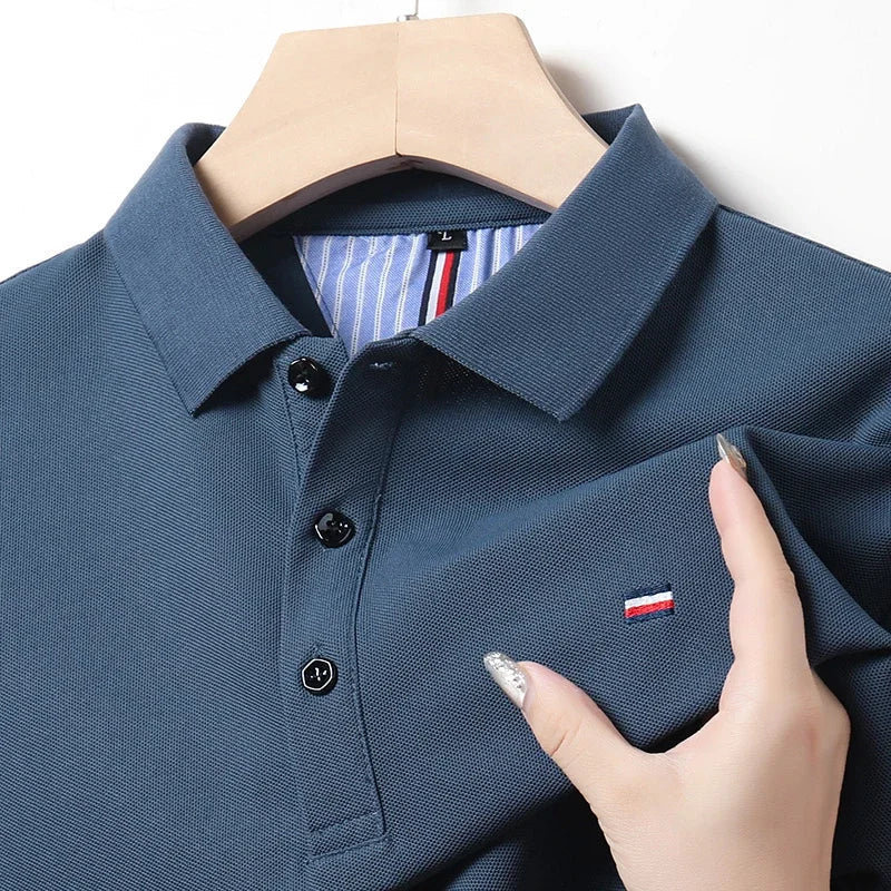 Klassieke herenpolo met comfortabele pasvorm en verfijnde kraag – NATHAN HERITAGE - Glamorix