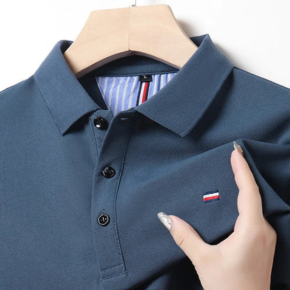 Klassieke herenpolo met comfortabele pasvorm en verfijnde kraag – NATHAN HERITAGE - Glamorix