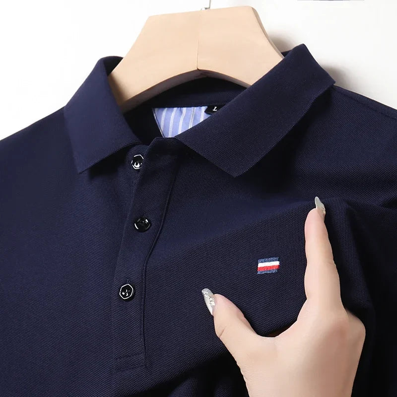Klassieke herenpolo met comfortabele pasvorm en verfijnde kraag – NATHAN HERITAGE - Glamorix