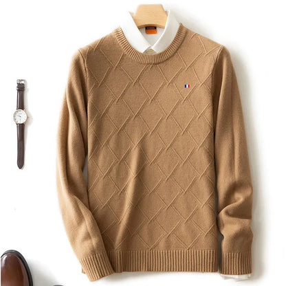 OSCAR - Klassieke gebreide herensweater met schijnkraag