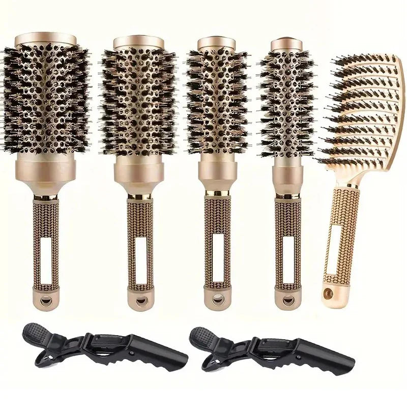 Professionele ionische ronde haarborstel set voor salonresultaat – AERIS PRO - Glamorix