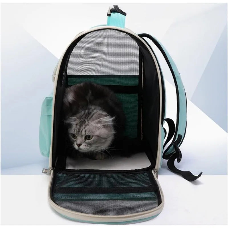 Ademende outdoor kattenrugzak met panoramavenster – PurrGo Explorer - Glamorix