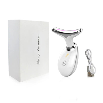 EMS hals- en gezichtsmassager met LED huidverstrakking – LIFTURA AGEDEFY - Glamorix