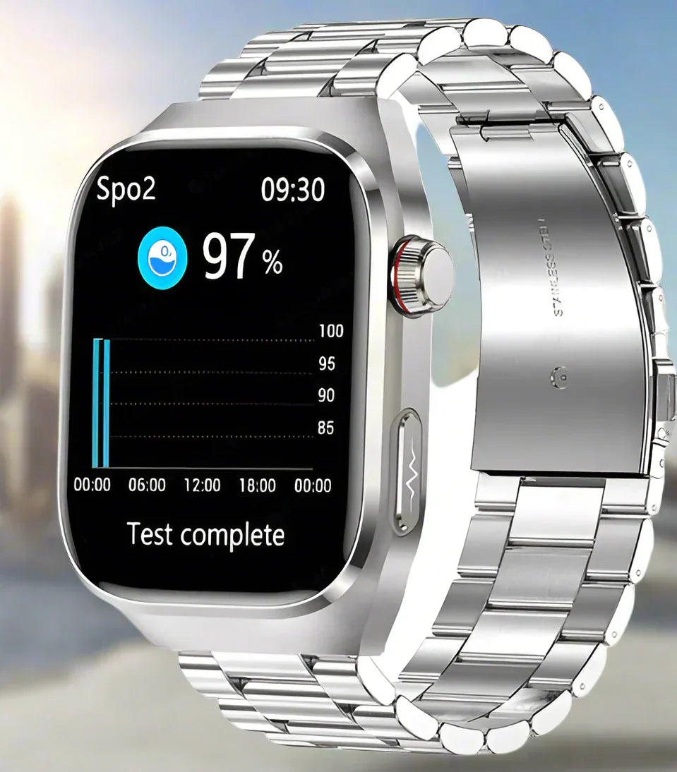 Gezondheids-smartwatch met ECG, bloedsuiker en AMOLED display – VITARIS ONE - Glamorix