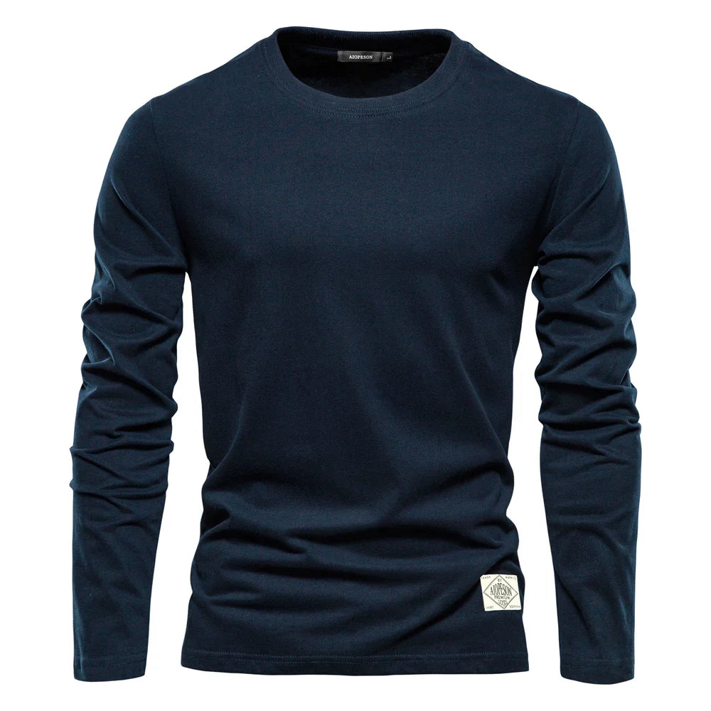 Comfortabel heren T-shirt met lange mouwen en ronde hals – ARDEN CORE - Glamorix