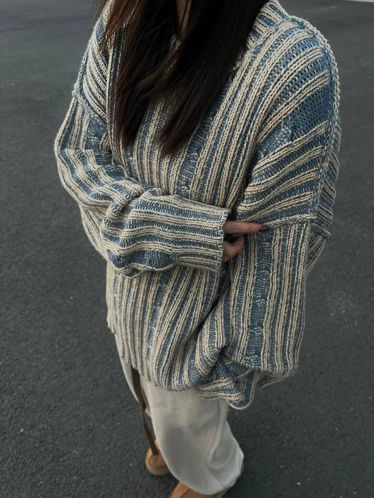 LORELEI - Oversized gestreepte gebreide trui voor een comfortabele en trendy look