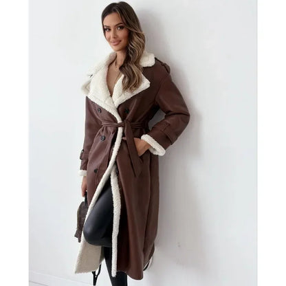 CLAIRE - Luxe jas met fleece voering en oversized kraag