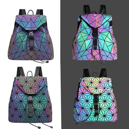 Stijlvolle reflecterende damesrugzak met holografisch effect – LumoraGlow - Glamorix