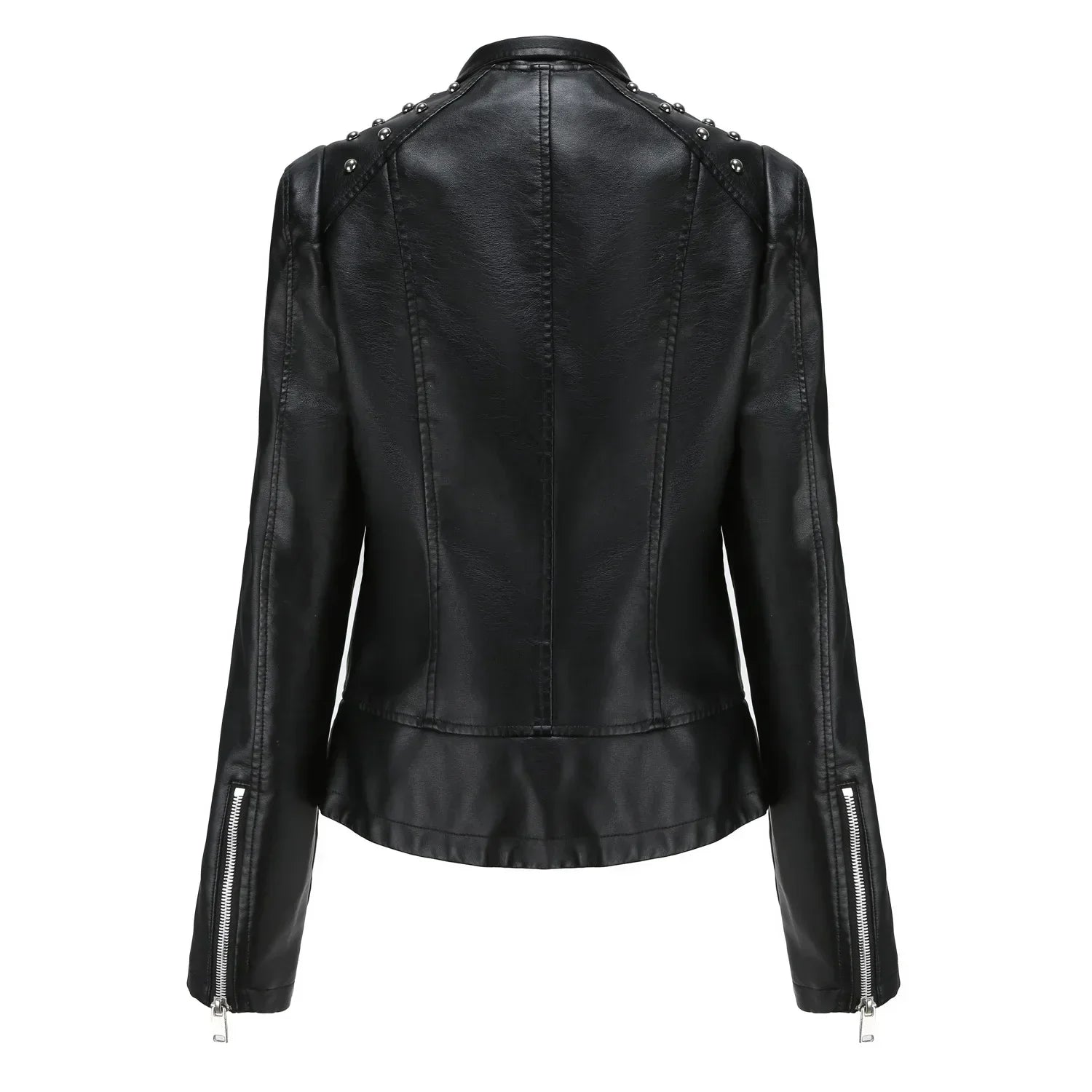 DOUTZEN - Chaqueta de cuero slim con estilo para mujeres - Glamorix