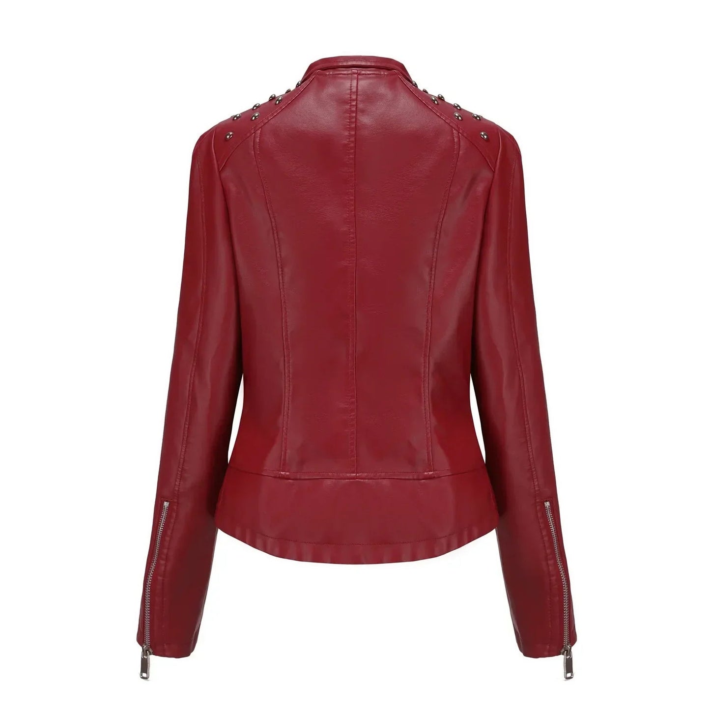DOUTZEN - Chaqueta de cuero slim con estilo para mujeres - Glamorix