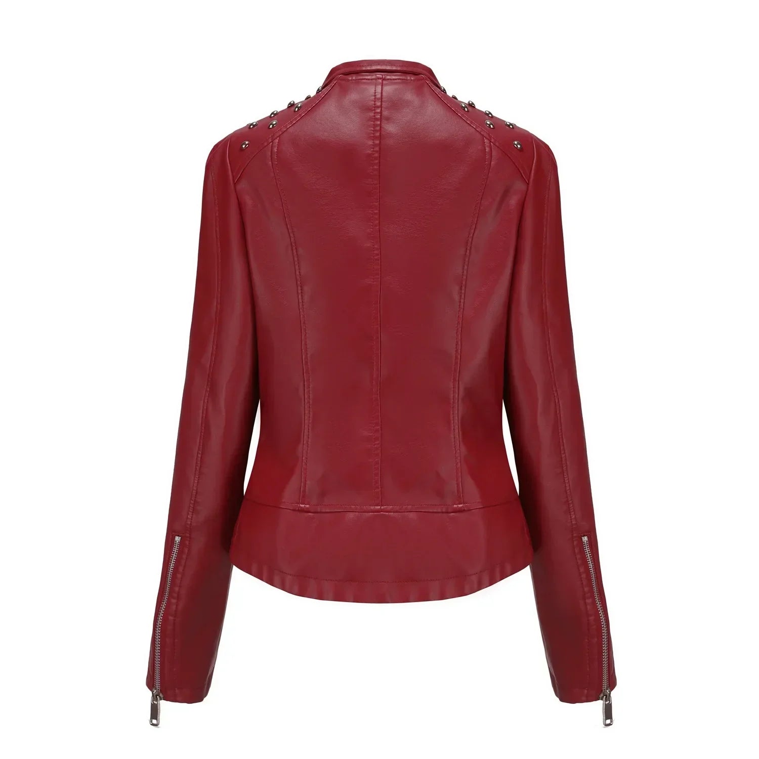 DOUTZEN - Chaqueta de cuero slim con estilo para mujeres - Glamorix