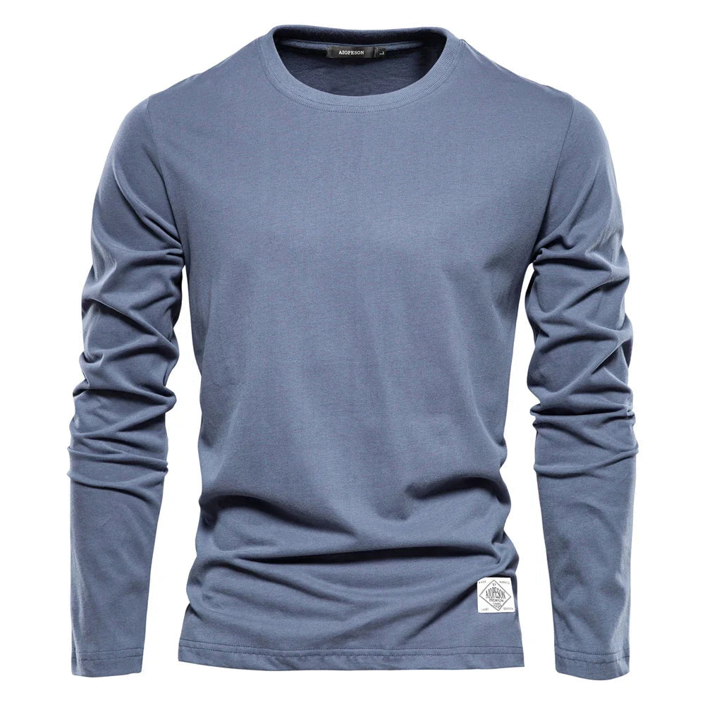 Comfortabel heren T-shirt met lange mouwen en ronde hals – ARDEN CORE - Glamorix