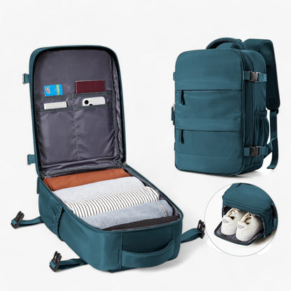 Compacte handbagage rugzak met slim design en ruime indeling – NORVIK JetPack - Glamorix