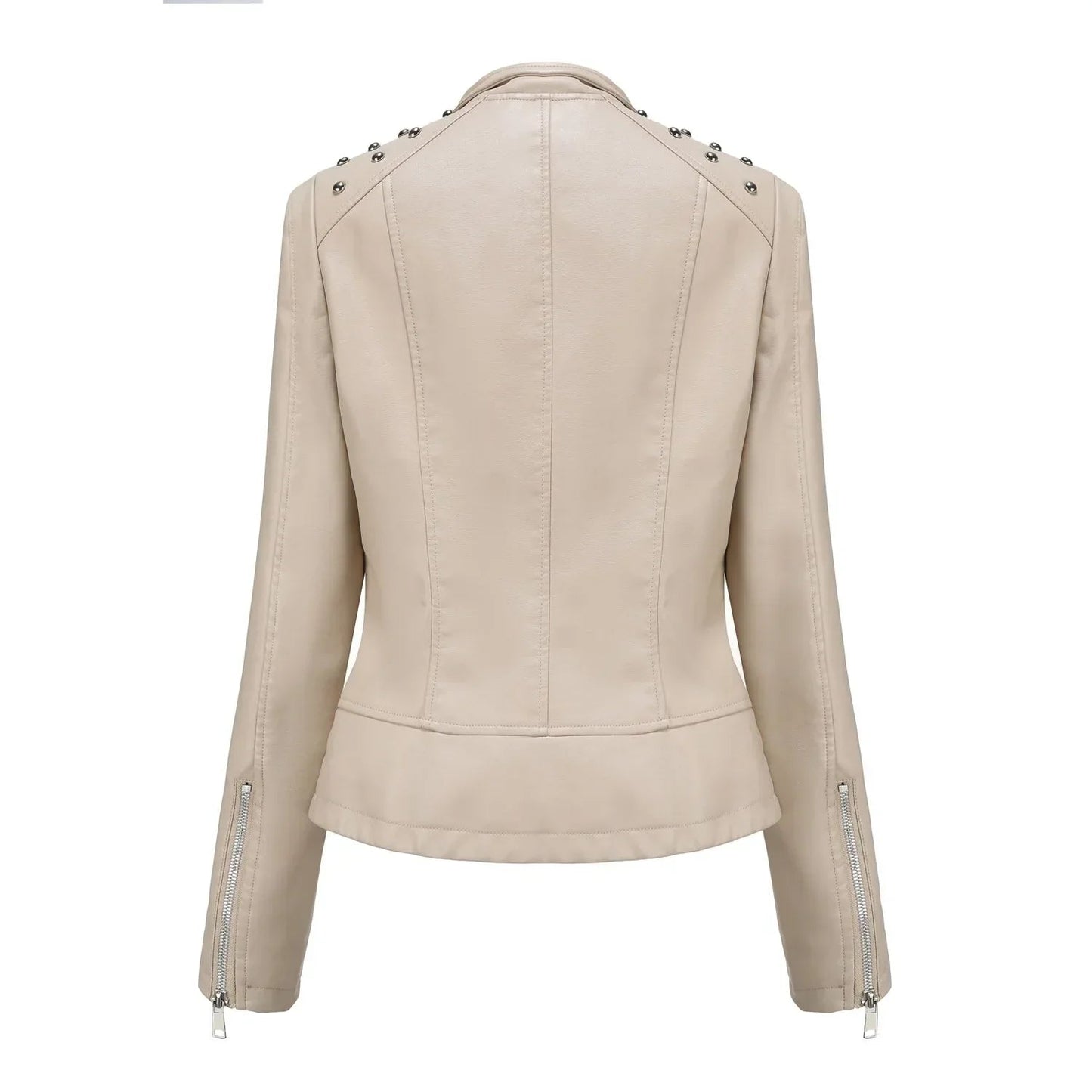 DOUTZEN - Chaqueta de cuero slim con estilo para mujeres - Glamorix