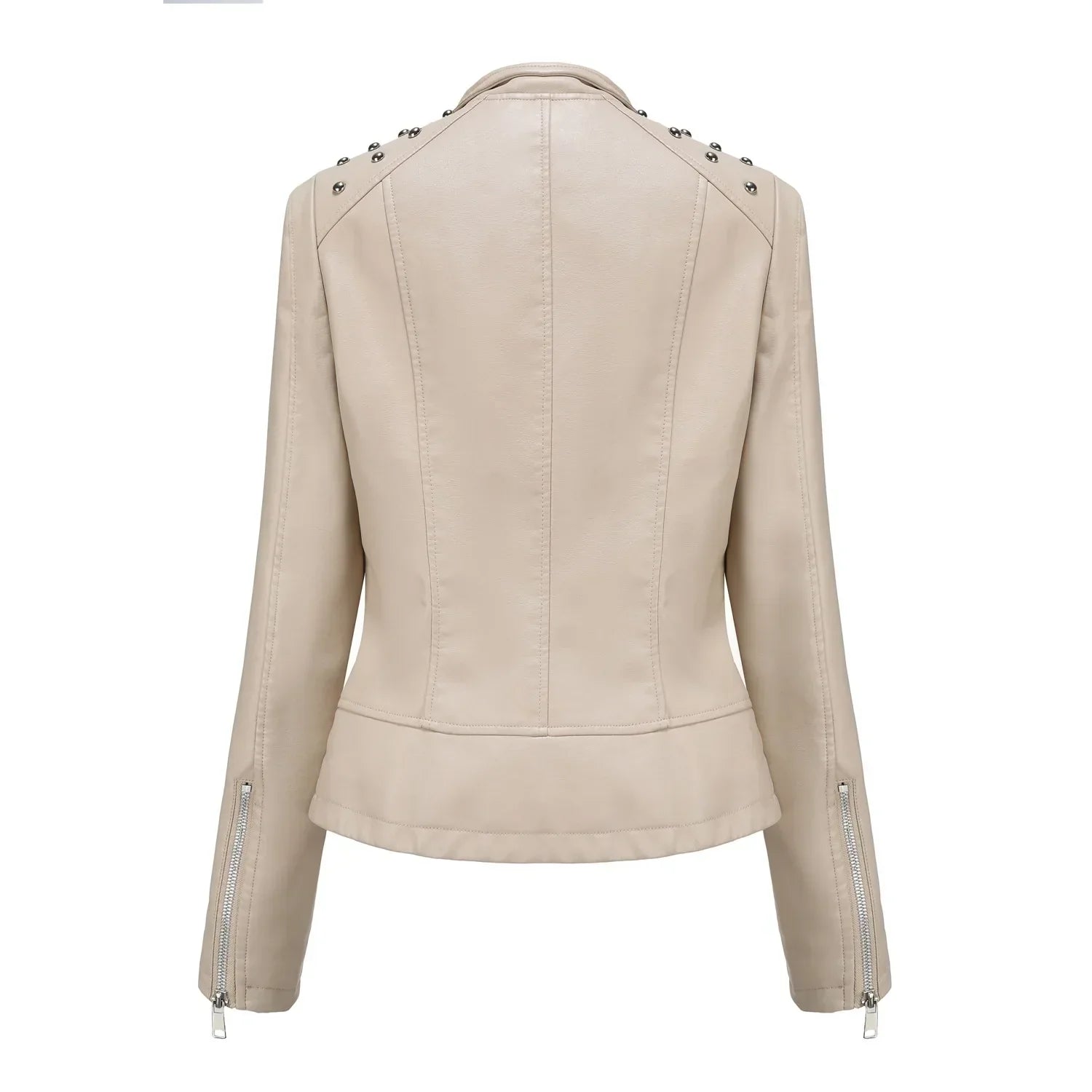 DOUTZEN - Chaqueta de cuero slim con estilo para mujeres - Glamorix