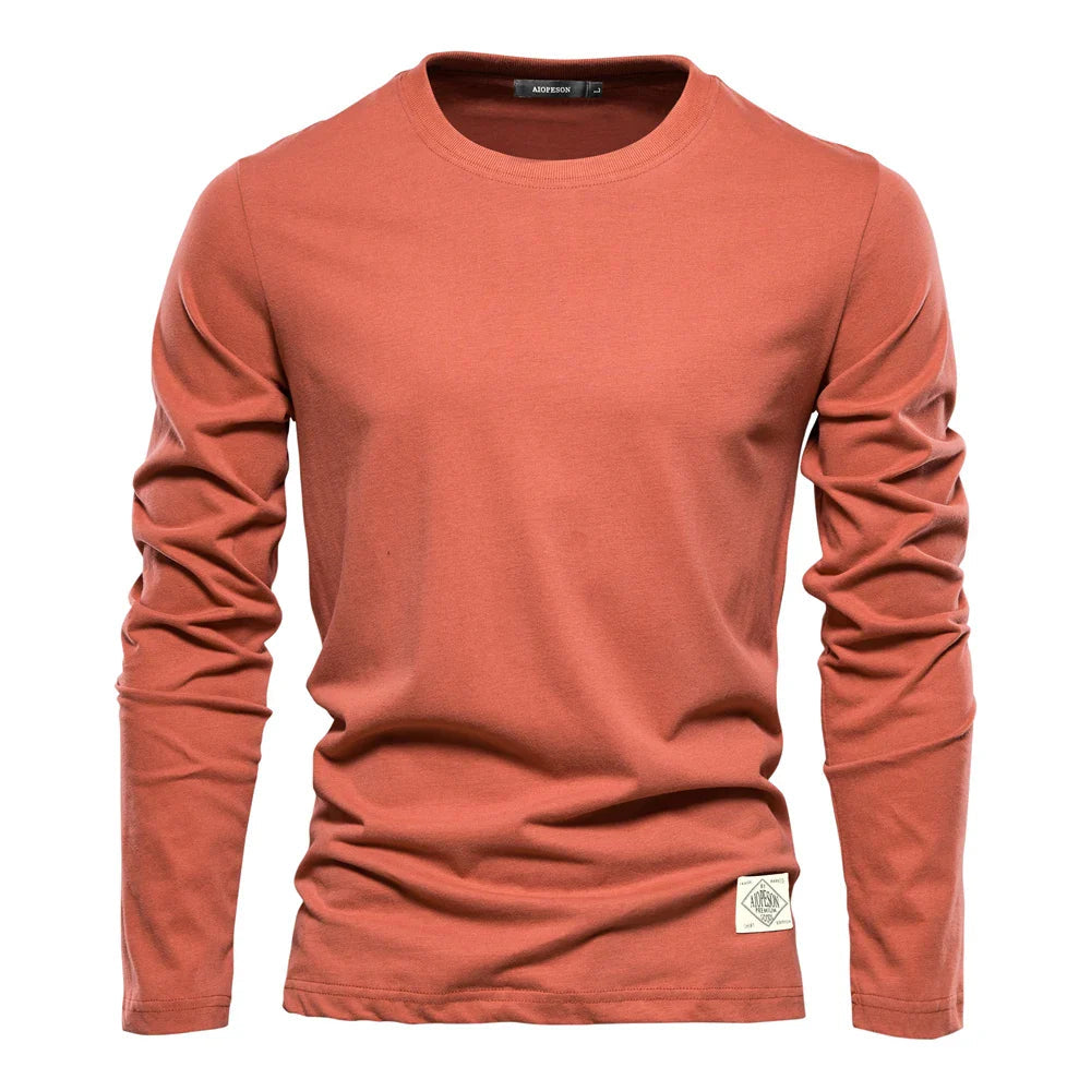 Comfortabel heren T-shirt met lange mouwen en ronde hals – ARDEN CORE - Glamorix