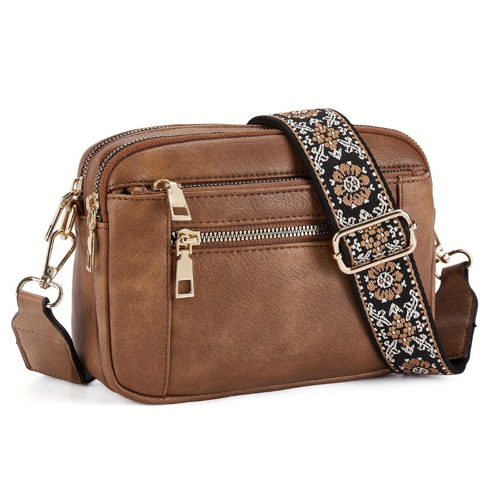 Crossbody damestas met meerdere ritsvakken en verstelbare band – NOLANA CITYBAG - Glamorix