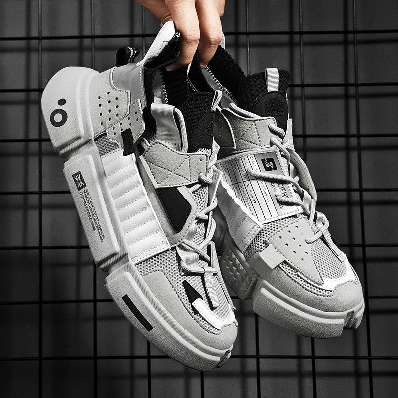 Fashion heren sneakers met futuristisch design en dikke zool – NOVARO X1 - Glamorix