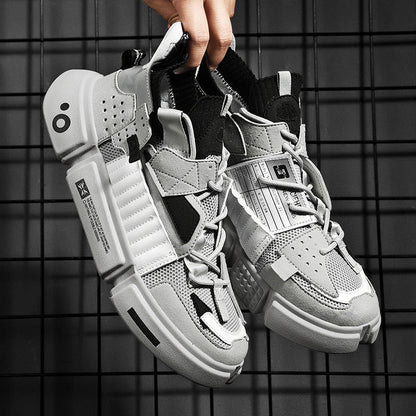 Fashion heren sneakers met futuristisch design en dikke zool – NOVARO X1 - Glamorix