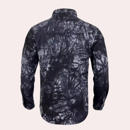 Herenoverhemd met abstracte print en lange mouwen – VALENO PrintLine - Glamorix
