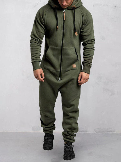 JASPER - Heren jumpsuit met capuchon en volledige ritssluiting