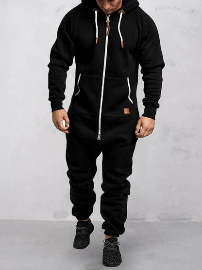 JASPER - Heren jumpsuit met capuchon en volledige ritssluiting