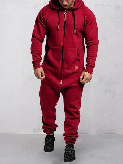 JASPER - Heren jumpsuit met capuchon en volledige ritssluiting