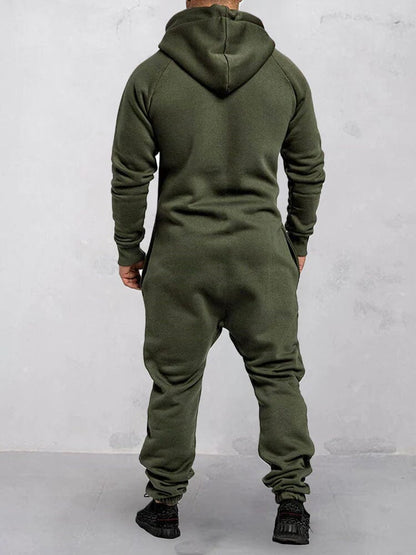 JASPER - Heren jumpsuit met capuchon en volledige ritssluiting