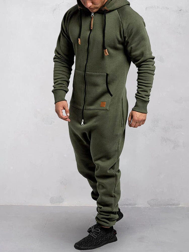 JASPER - Heren jumpsuit met capuchon en volledige ritssluiting