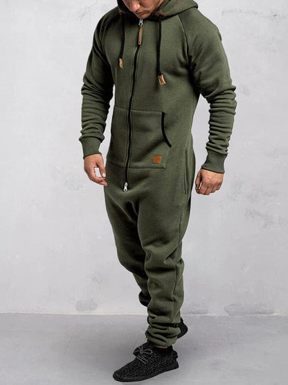 JASPER - Heren jumpsuit met capuchon en volledige ritssluiting