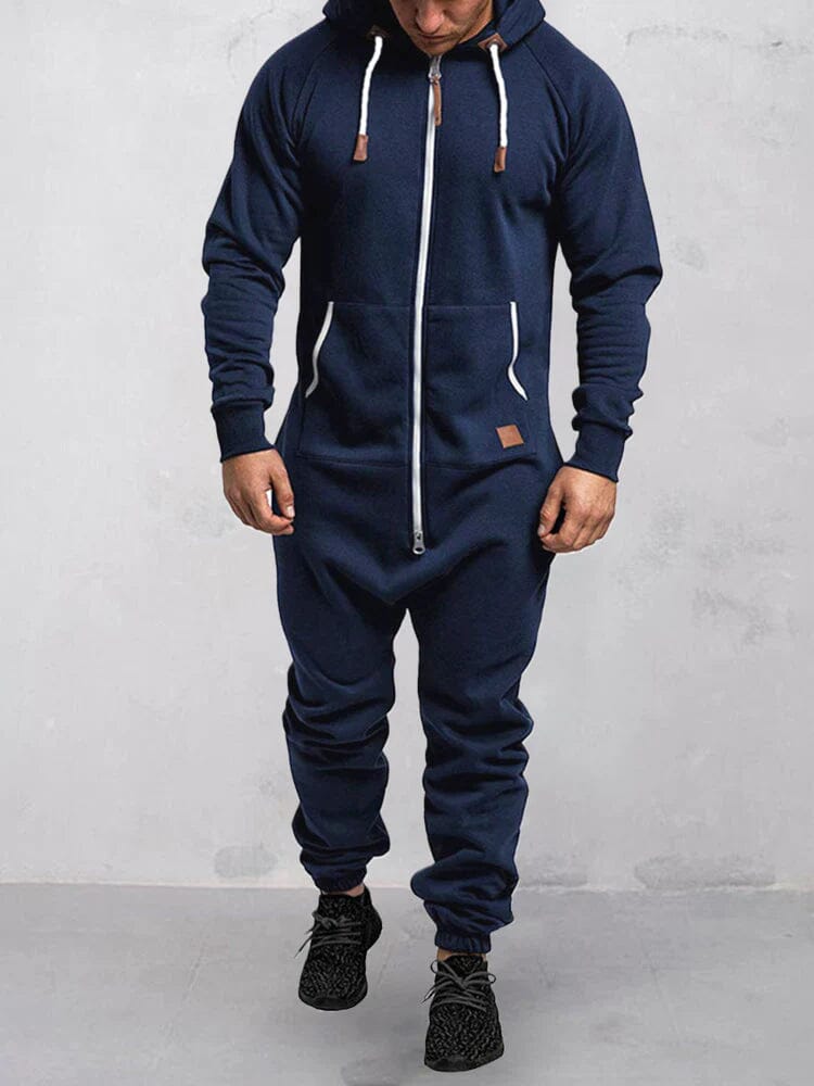 JASPER - Heren jumpsuit met capuchon en volledige ritssluiting