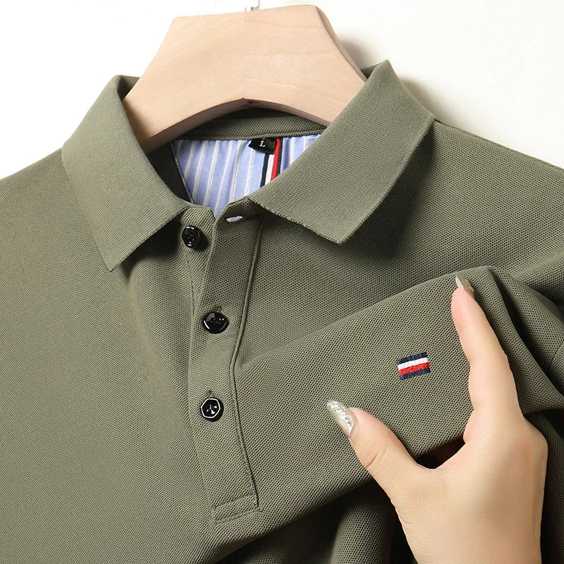 Klassieke herenpolo met comfortabele pasvorm en verfijnde kraag – NATHAN HERITAGE - Glamorix