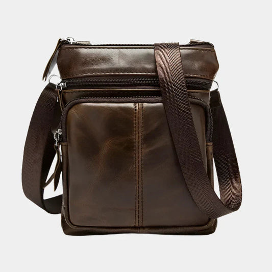 Leren heren crossbodytas met meerdere vakken – VARENO - Glamorix
