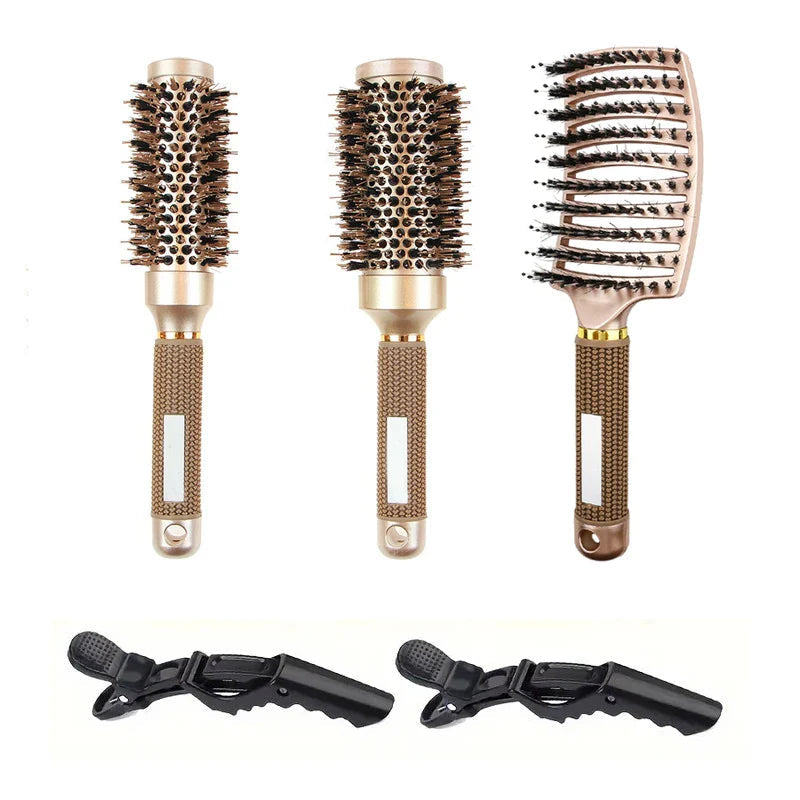 Professionele ionische ronde haarborstel set voor salonresultaat – AERIS PRO - Glamorix